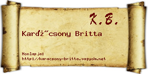 Karácsony Britta névjegykártya